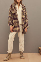 Check Coat Arty Ecru