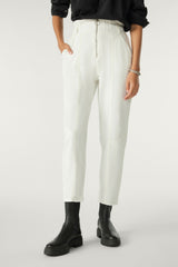 High-Waisted Trousers Omny Ecru