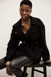 Loose-Fitting Coat Kam Noir