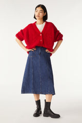 Long-Sleeved Cardigan Belyze Rouge
