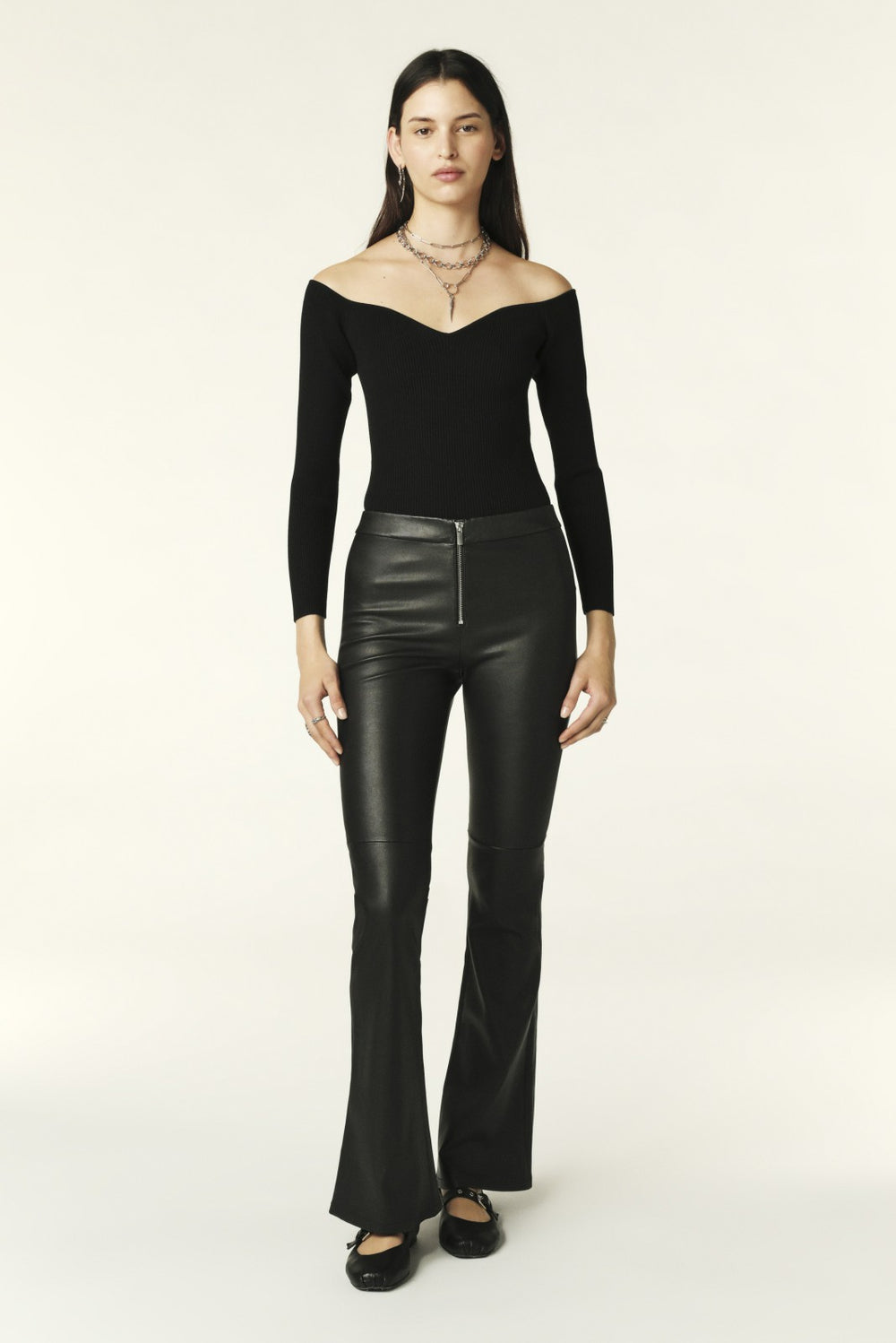 High-Waisted Trousers Queenie Noir