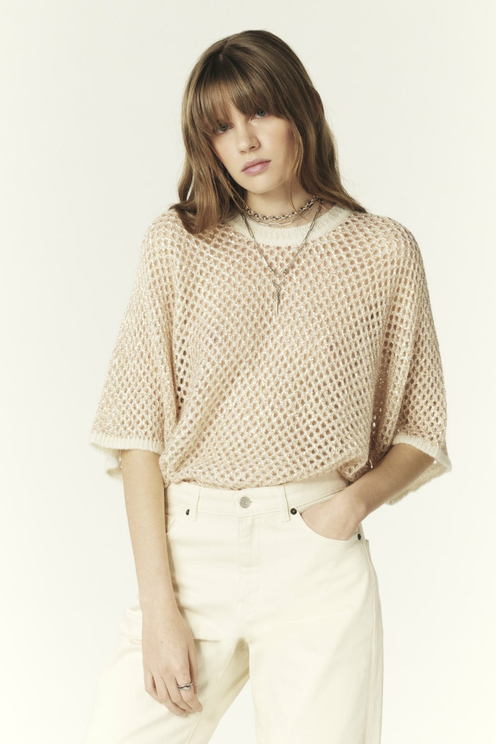 Round-Neck Jumper Jumper Gold