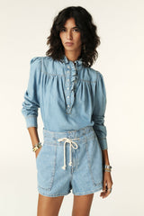 High-Waisted Shorts Mabo Blue