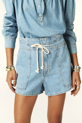 High-Waisted Shorts Mabo Blue