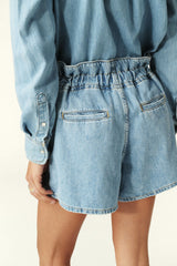 High-Waisted Shorts Mabo Blue