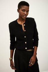 Decorative Knit Cardigan Gaspard Noir