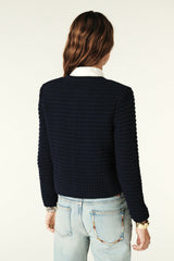 Decorative Knit Cardigan Gaspard Marine