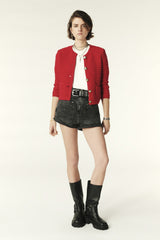 Decorative Knit Cardigan Gaspard Rouge