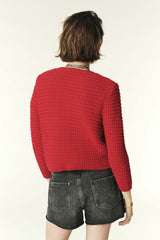 Decorative Knit Cardigan Gaspard Rouge
