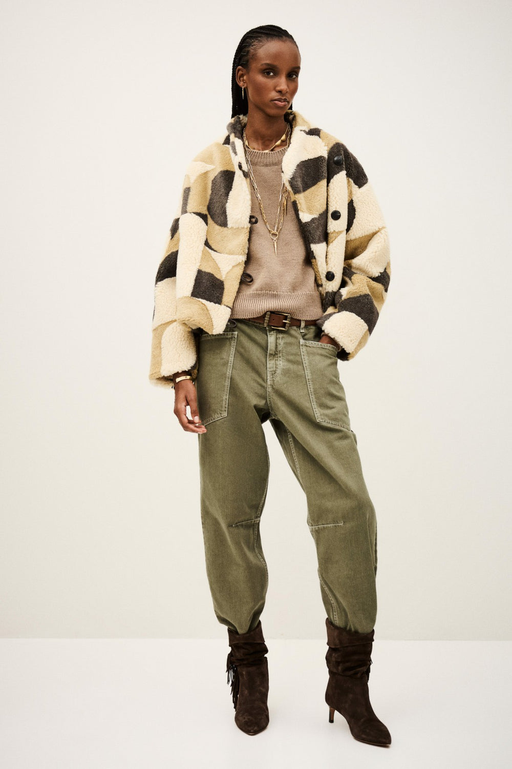 Loose-Fitting Trousers Vulny Kaki
