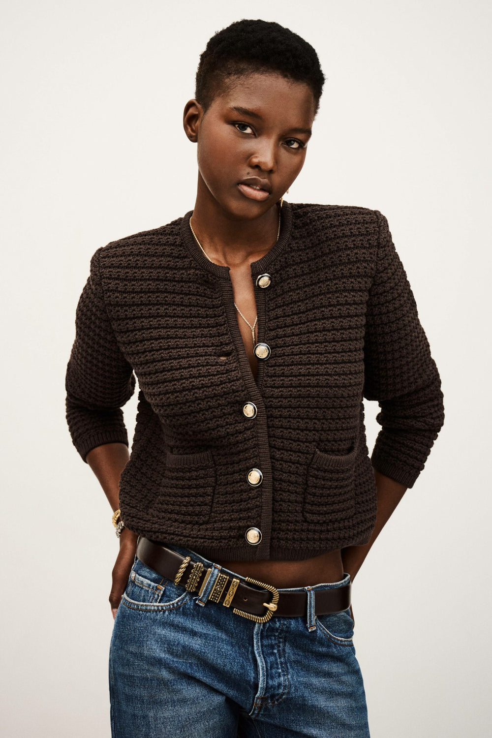 Long-Sleeved Cardigan Gaspard Chocolat