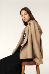 Short Hooded Coat Kove Marron