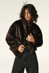 Short Loose-Fit Jacket Paros Chocolat