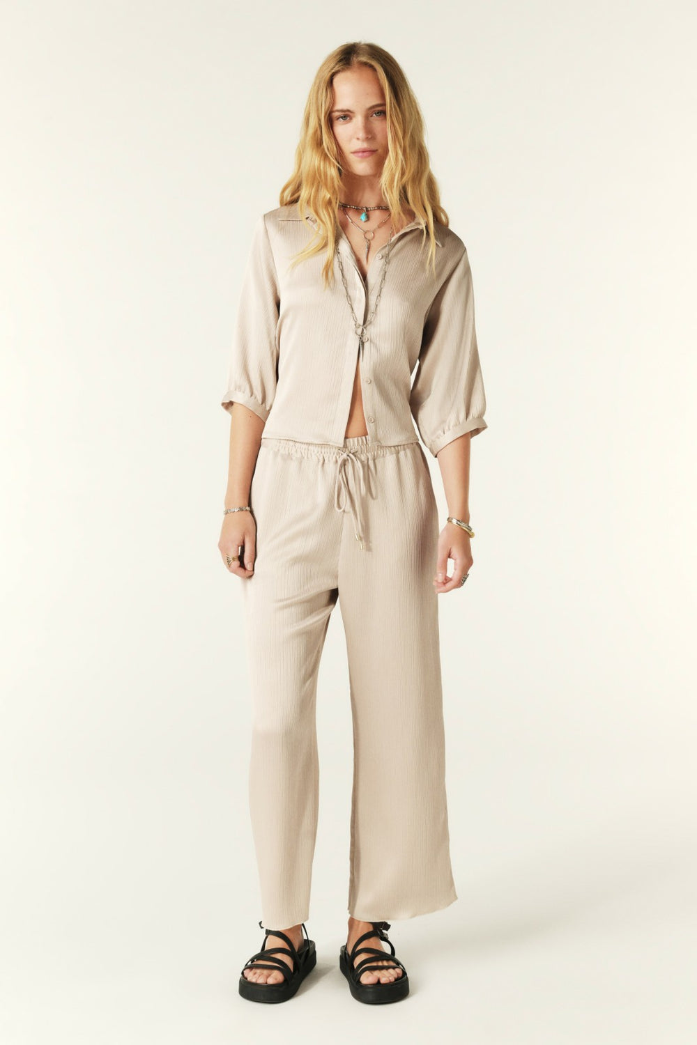 Elasticated Waist Trousers Issy Ecru