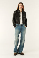 Leather Jacket Utica Marron