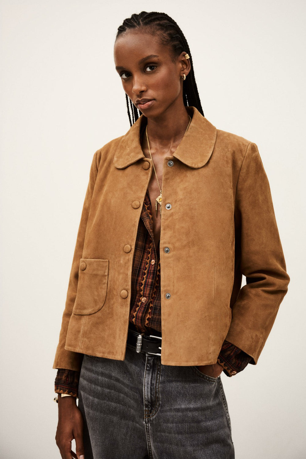 Straight-Cut Jacket Milas Marron