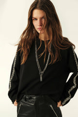 Top With Diamanté Bands Scotty Noir