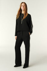 Trousers With Diamanté Band Saul Noir