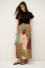 Flowing Midi Skirt Fancy Multi