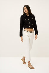 Cropped Buttoned Jacket Meiradith Noir