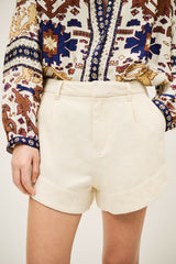 Loose-Fit Shorts Roma Ecru