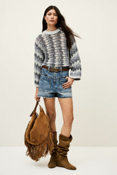 Long-Sleeved Pullover Strecy Blue