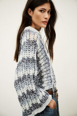Long-Sleeved Pullover Strecy Blue