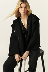 Short Hooded Coat Kove Noir