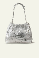 Leather Tote Bag June Argent