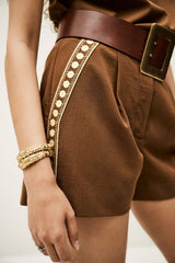 High-Waisted Shorts Tanys Marron