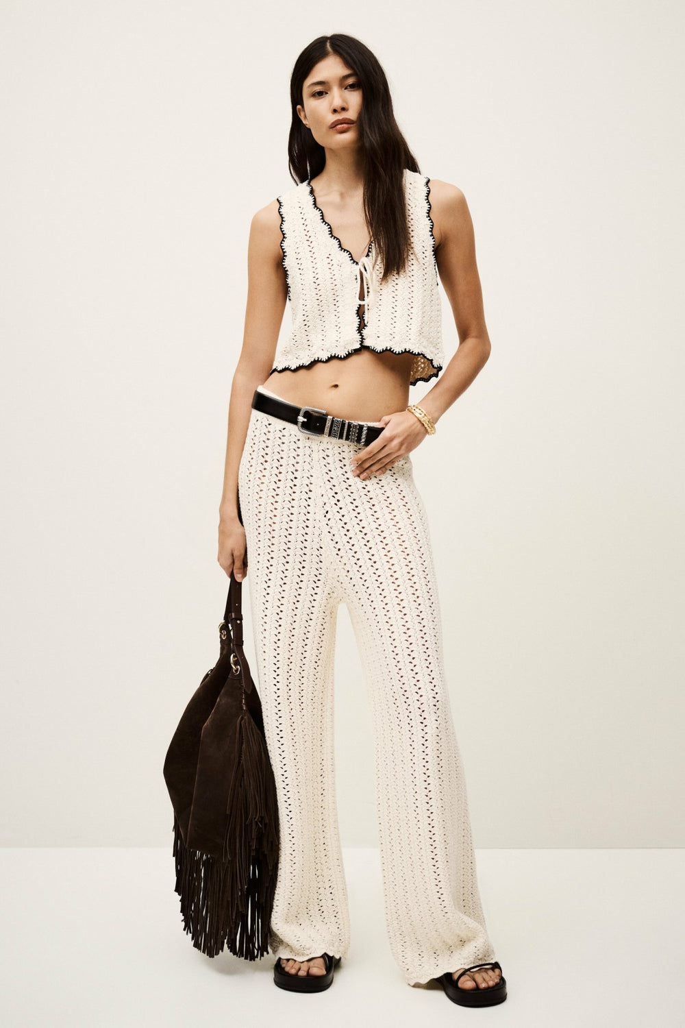 Wide-Leg Trousers Silvio Ecru