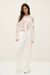 Short-Sleeved Blouse Clavio Blanc