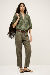 Broderie Anglaise Shirt Beatrice Kaki