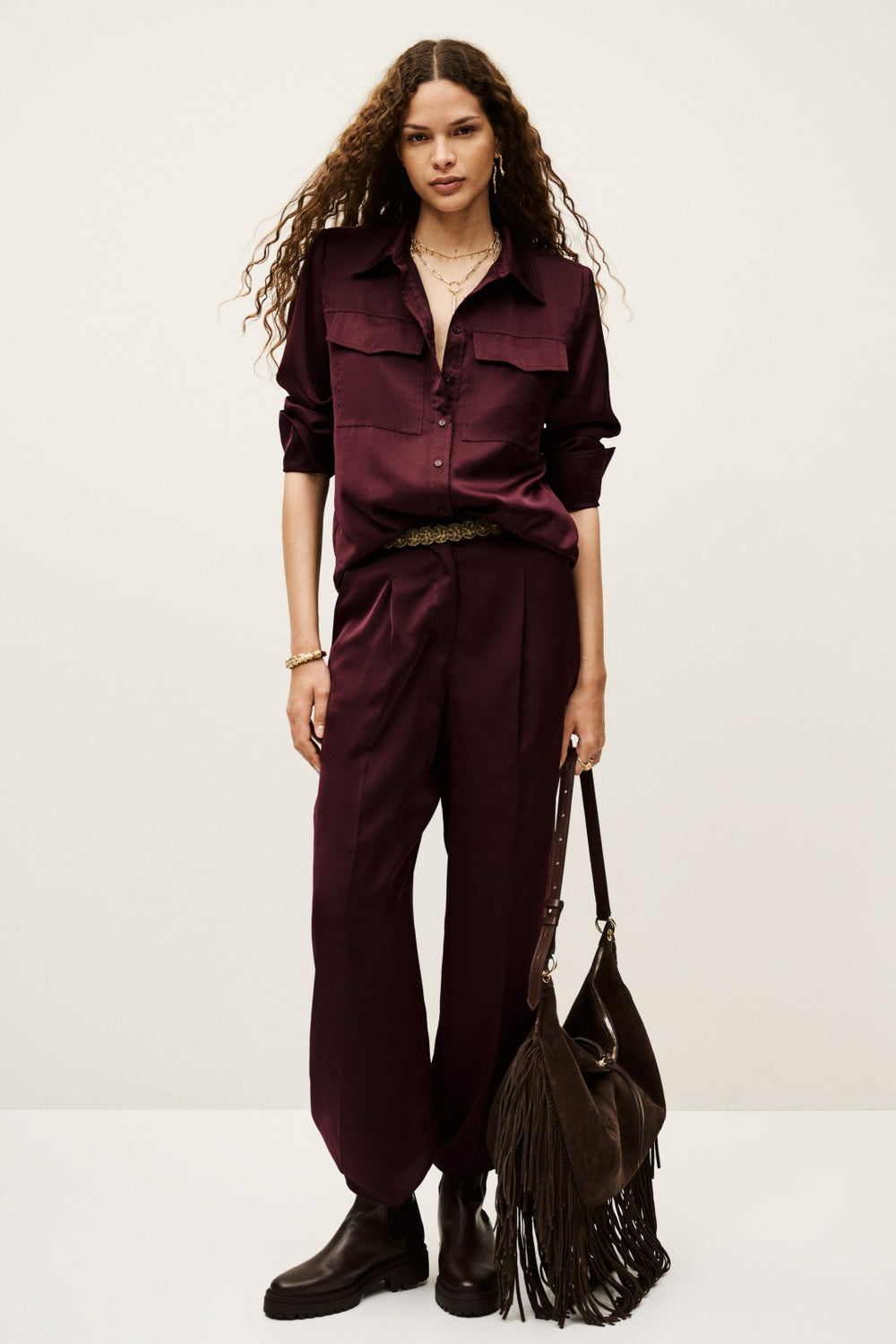 Flowing Trousers Charly Bordeaux