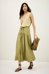 Midi-Length Skirt Donia Kaki