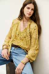 Long-Sleeved Blouse Blouse Jaune