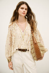 Long-Sleeved Blouse Blouse Ecru