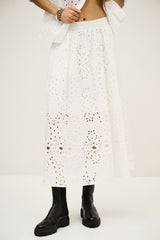 Embroisered Flared Skirt Bela Ecru