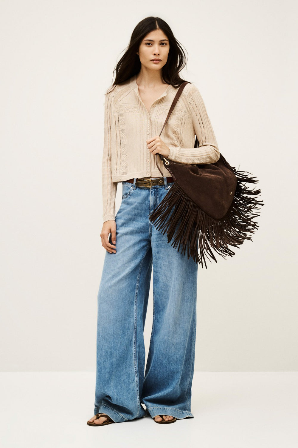 Round-Neck Cardigan Puria Beige
