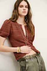 Short-Sleeved Cardigan Vinat Marron