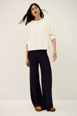 Three-Quarter Sleeve Top Foley Ecru