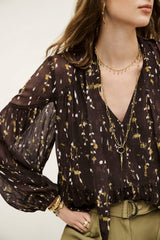 Long-Sleeved Blouse Blouse Chocolat