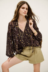 Long-Sleeved Blouse Blouse Chocolat