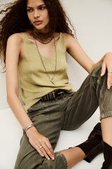 Openwork Knit Tank Top Zuani Gold