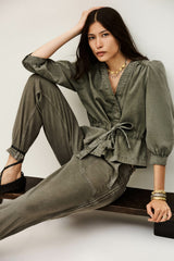 Wrap Top Olavina Kaki