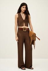 Wide-Leg Trousers Silvio Marron