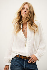 Embroidered Blouse Blouse Ecru