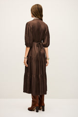 Short Gathered Dress Cleli Chocolat