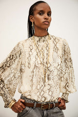 High Neck Blouse Shamy Ecru