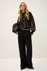 High Neck Blouse Shamy Marron